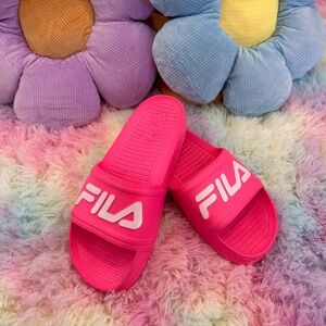 Fila Bright Pink Slide Sandals